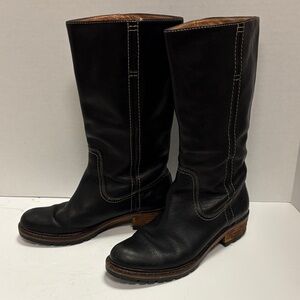 Frye Millie Campus Black Leather Boots size 8